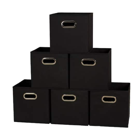 Fabric Storage Bin (Set of 6, Black)